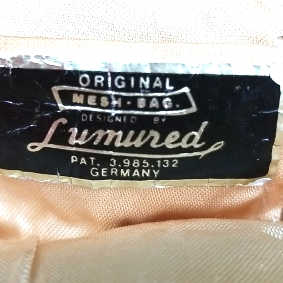 Glitzy ART Lumured Gold Mesh Germany Clam Shell Fancy Special Bag Purse 5" sq - Picture 6 of 13